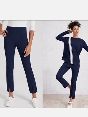 Athleta Navy Ankle Pants with Front Slit Size 0